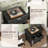 Record Player Stand With Charging Station And Drawer, Black-1018935374