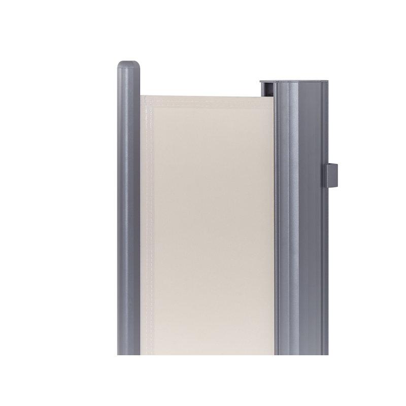 Dakota Fields 305cm W x 9cm D Fabric Cover Motorised Retractable Side Awning, Beige, 160cm H x 300cm W x 9cm D