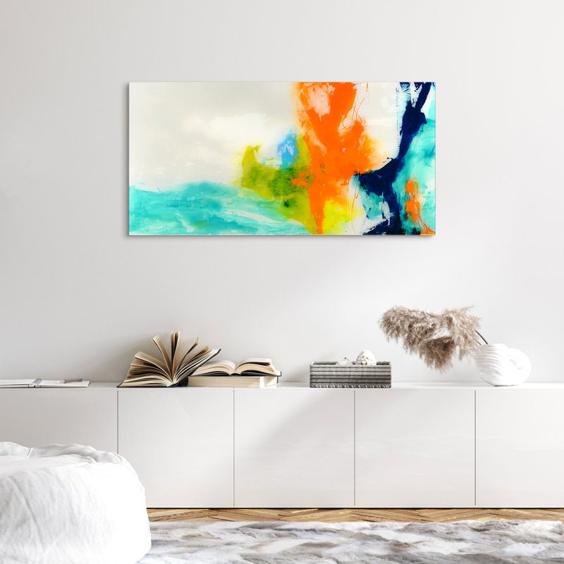 «Tidal Abstract 1», art encadré en verre trempé sans cadre
