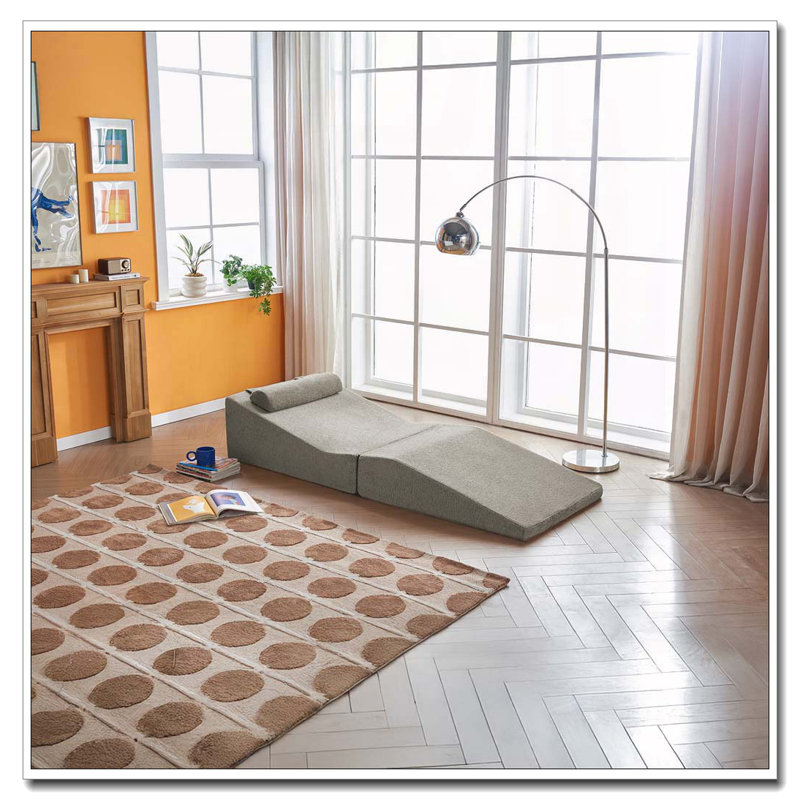 Chaise longue d'intérieur pliable et portable, Gris