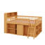 Structure de lit mezzanine en bois avec tête de lit équipée de rangement et éclairage DEL, lit mezzanine compact avec solutions de rangement intégrées-474954922-474954925