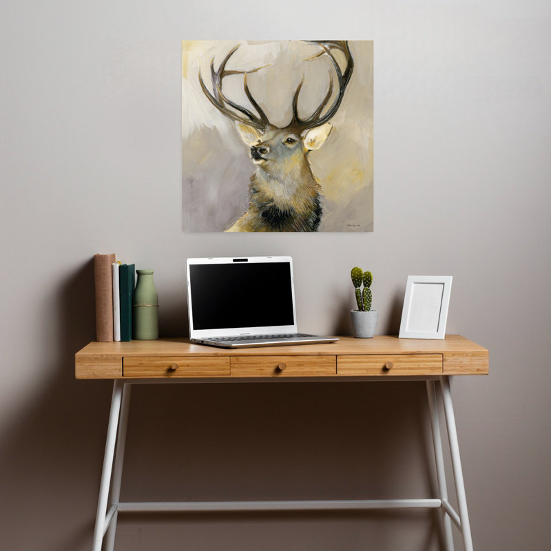 Elk Study 1, art abstrait contemporain, H 18 po x l 18 po