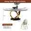 Table de salle à manger ronde 59 po 59 po avec plateau tournant rotatif à 360 ° - pour la salle à manger, espace compact (8 chaises)-15964825