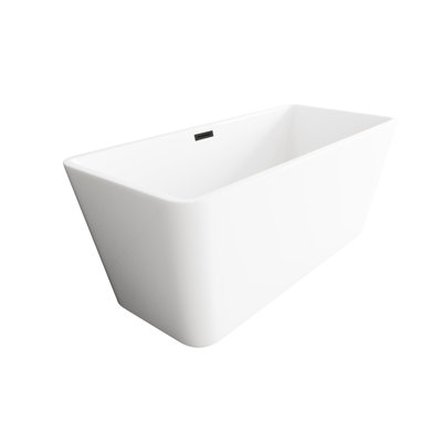 59 Inch Bathtub in Glossy White with Trim