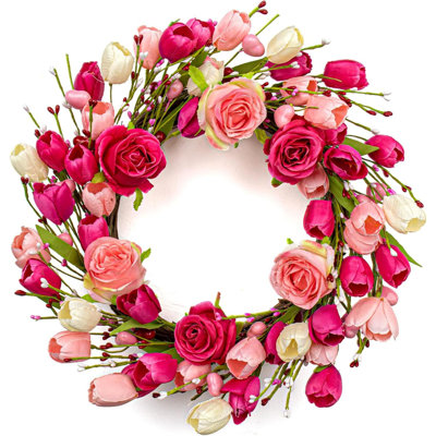 Couronne de Saint-Valentin artificielle pour la porte d'entrée