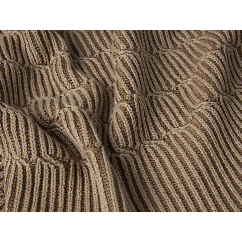 Ivy Organic Knit Cable Knit Throw Blanket, Fawn