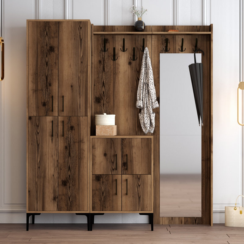 Arvydas Hall Tree 180cm Wide with Shoe Storage