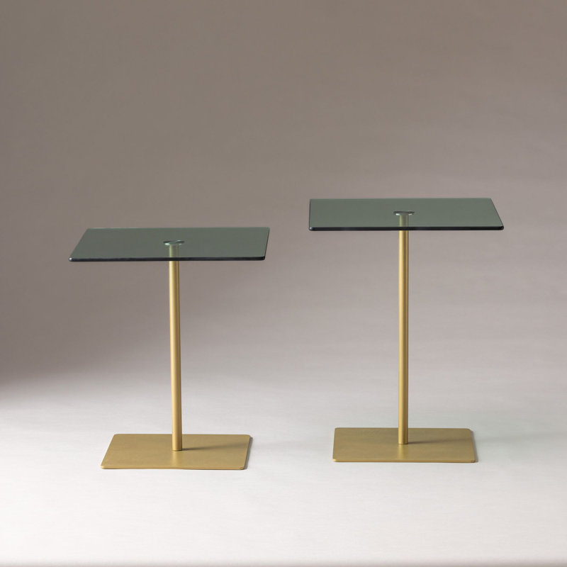 Ensemble de tables basses, Vert, Doré