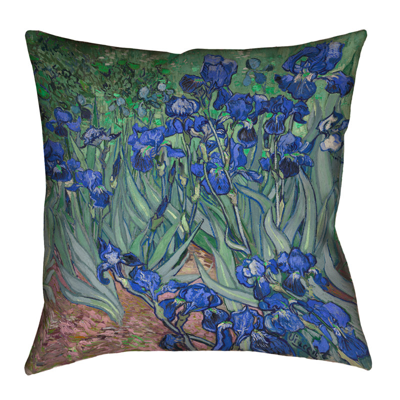 Coussin Vincent Van Gogh, 18 po x 18 po, Bleu, Bourre en polyester