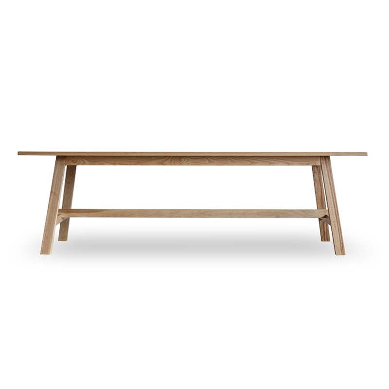 Burlywood Rectangular Solid Wood Dining Table, 29.53"H x 94.49"L x 35.43"W