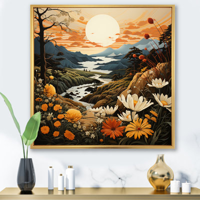 «Bold Botanical Mountain Landscape», impression sur toile