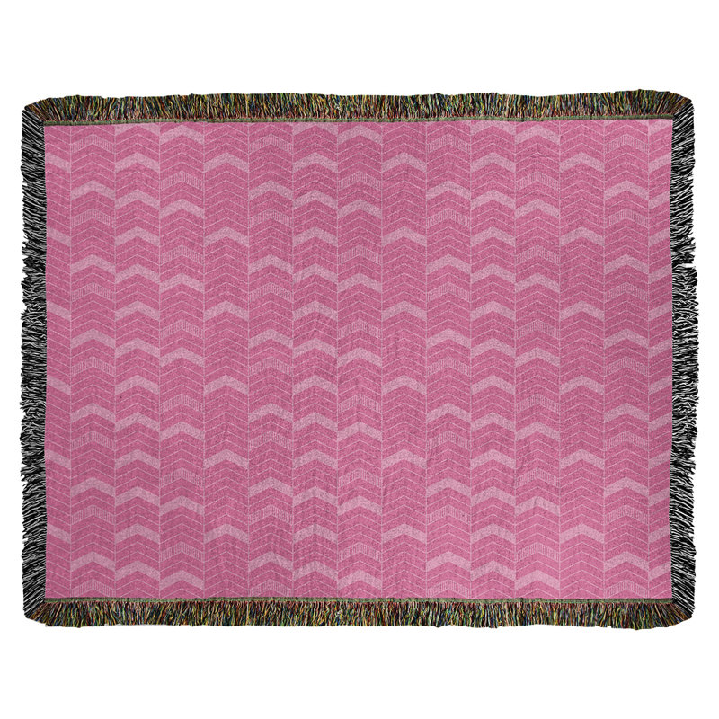 Couverture en coton tissé Rhonda, l 37 po x L 52 po, Rose