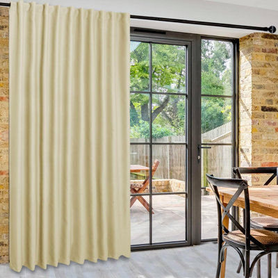 1 Panel Patio Sliding Door Curtains - Extra Wide Curtains for Glass Door, Privacy Room Divider Blackout Thermal Curtain Panel with Back Tab & Rod Pocket for Bedroom Partition