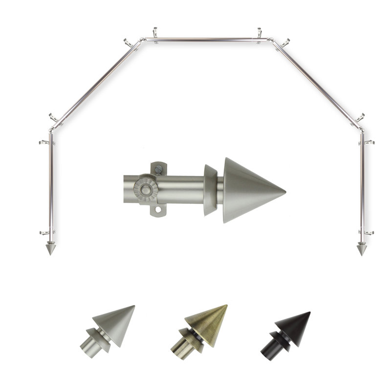 Tringle à rideaux simple à baie vitrée ajustable de 28 po à 48 po Iove, Nickel satiné, 18 à 28 po (de chaque côté)