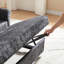 Lit rembourré en tissu avec dossier réglable et 2 sièges en velours gris foncé confortable