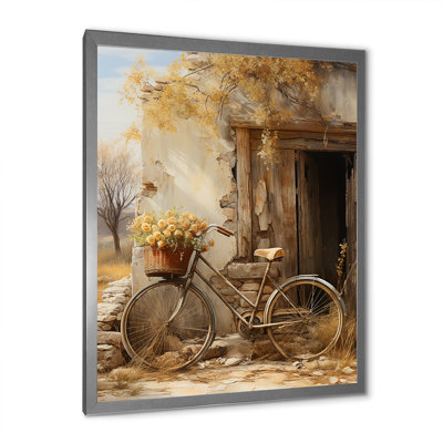 Olive, sortie rétro - bicyclette, art mural sur toile