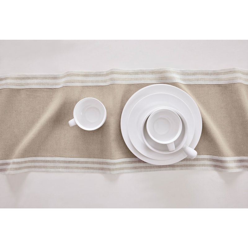 Mila - 100% Pure Linen Table Runner, 90" x 14", Flax