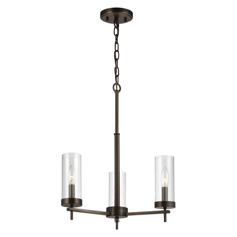 Lustre à trois lumières Linley, Bronze huilé et brossé, 60 W (non incluse)