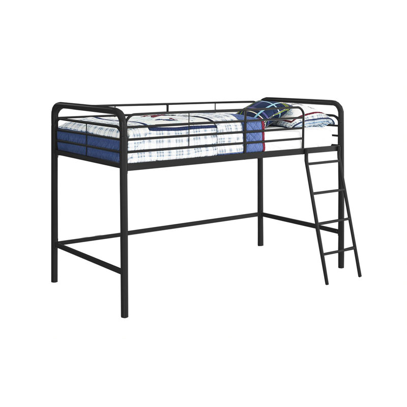 Mcadory Single Metal Mid Sleeper Loft Bed Bed, Black