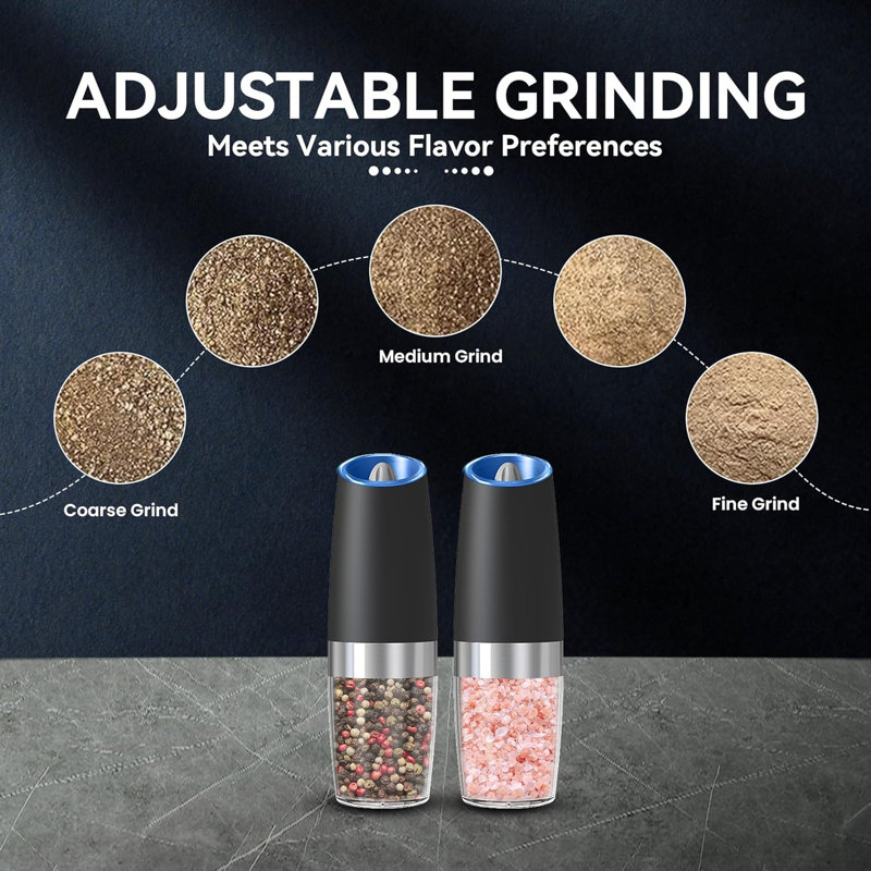 Gravity Electric Salt & Pepper Grinder Set 2-pack