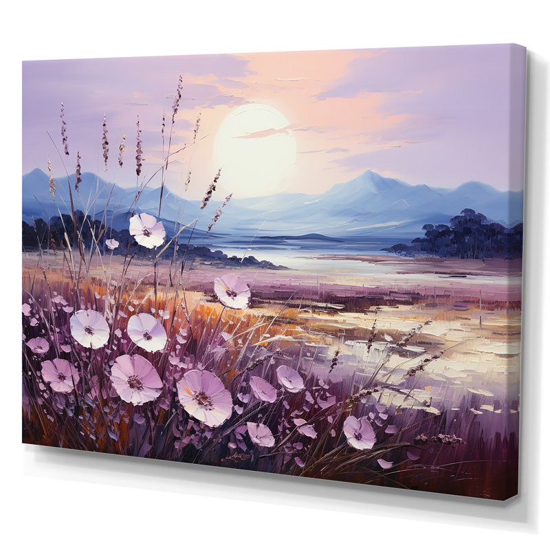 Harmonious Violet Flowers Field I sur toile, Toile tendue, H 12 po x l 20 po x P 0,5 po