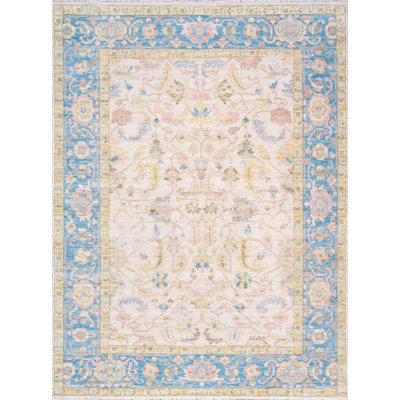 Canvello Oushak Hand-Knotted Wool Ivory Area Rug- 9'2" X 12'3"