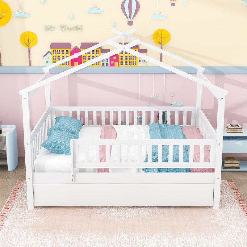 Iakup Kids Full with Trundle, White