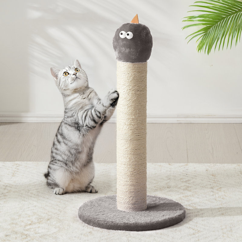 Grattoir 22 "en forme de monstre - Grattoir durable en sisal pour grands chats et chatons, Gris