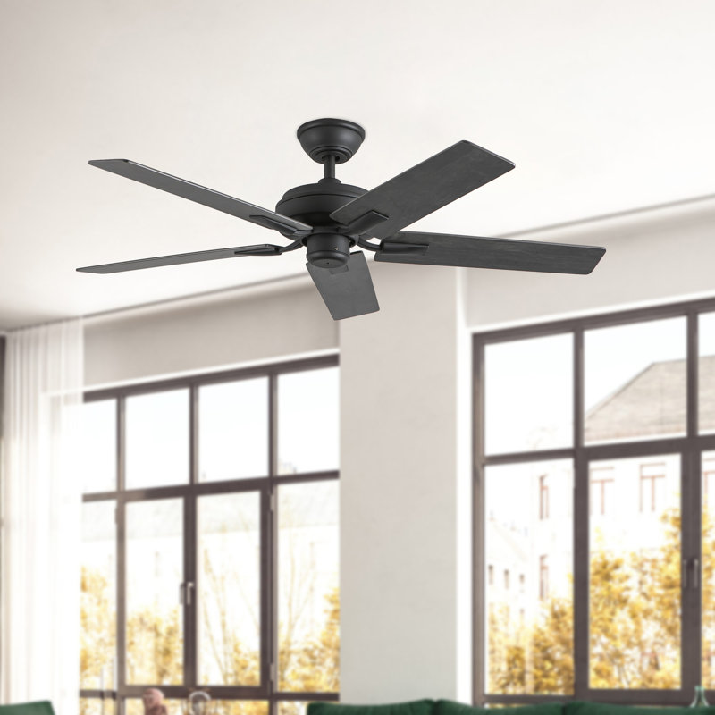 Ventilateur de plafond 52 po Erikson, Noir mat, Noir