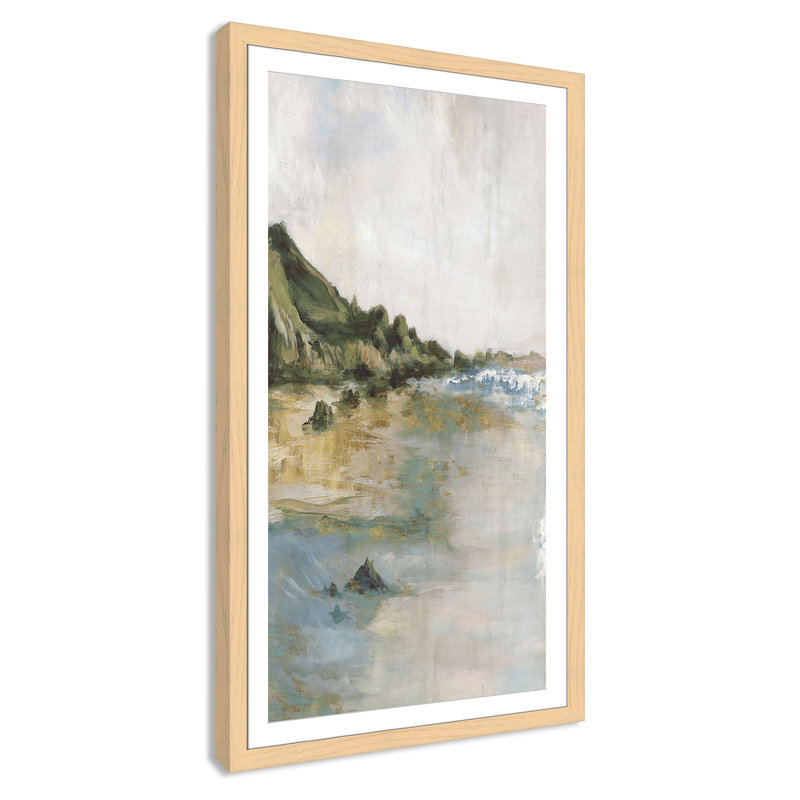 Impression «Tide’s Edge» par Casa Fine Arts, H 55 po x l 31 po x P 1,25 po, Naturel, Reproduction encadrée avec passe-partout