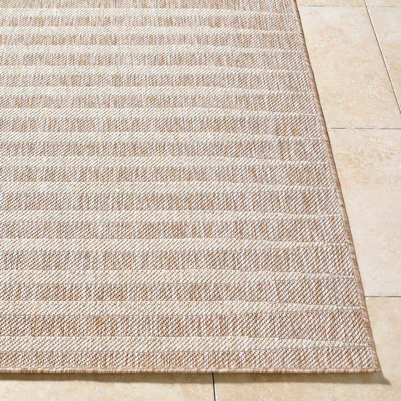 Galey Alix x Livabliss Agave Outdoor Machine Woven Rug, Rectangle 5'3" x 7', Tan