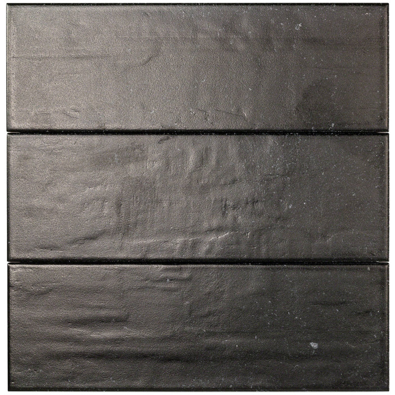 Turbine Camp Rock 4" x 12" Ceramic Concrete Look Subway Tile ( 10.97 sq. ft. / box ), Black