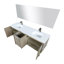Ensemble de meuble-lavabo double en acacia rustique P 20 po, comptoir en quartz, robinet et miroir 55 po-475204683-475204690
