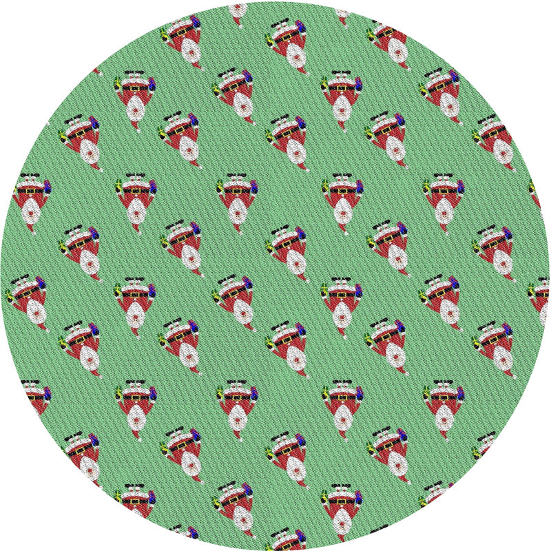 Tapis décoratif vert d’Arilla, Rond 6 pi