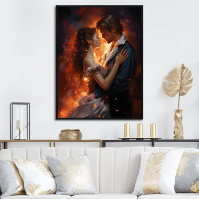 Amour Romantic Dancing Couple II - Portrait romantique, art mural