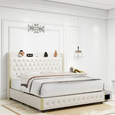 Structure de lit double avec 4 tiroirs