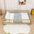 Queen Floor Bed With Safety Guardrails-2120676066