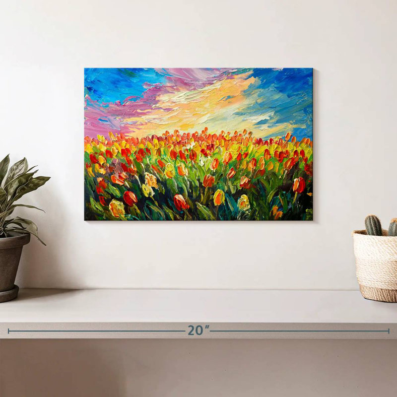 Champ de tulipes, H 8 po x l 12 po