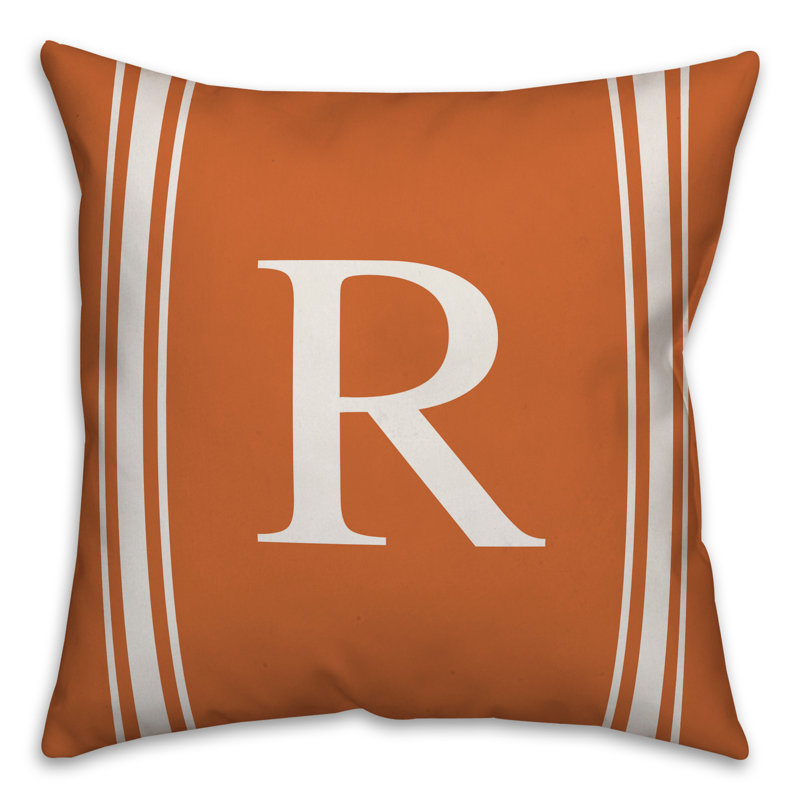 Striped Throw Pillow, R, Orange