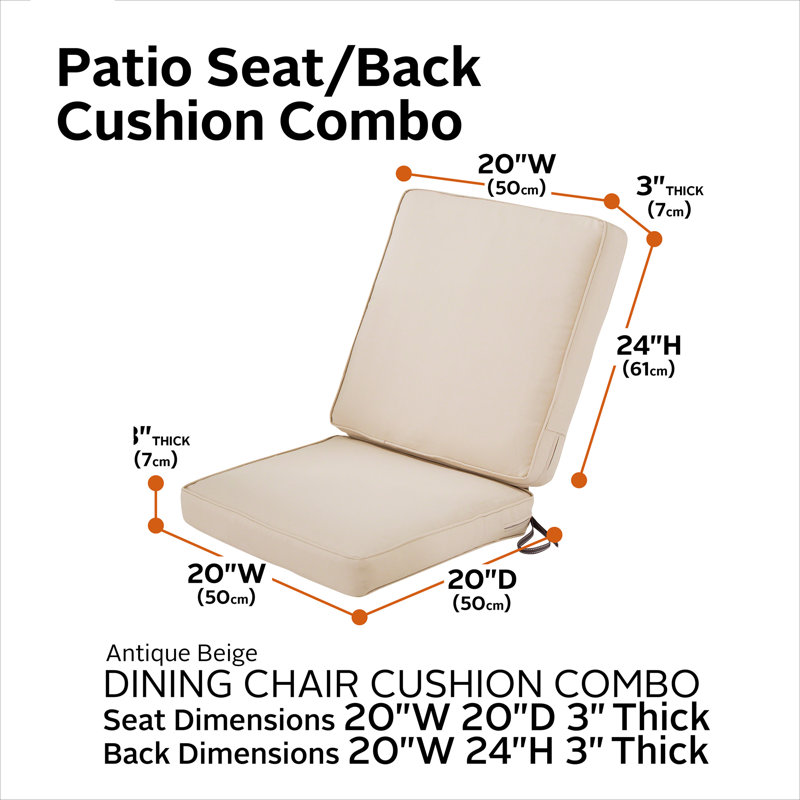 Ayvion Outdoor 3'' Seat / Back Cushion, Antique Beige