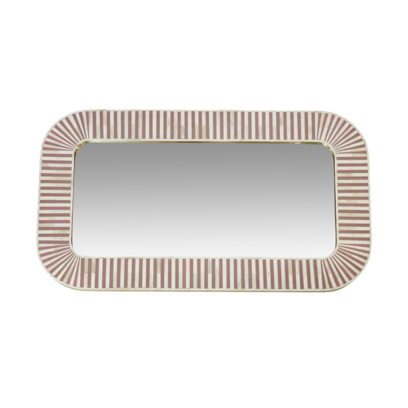 Miroir Mocha, Rose/Blanc