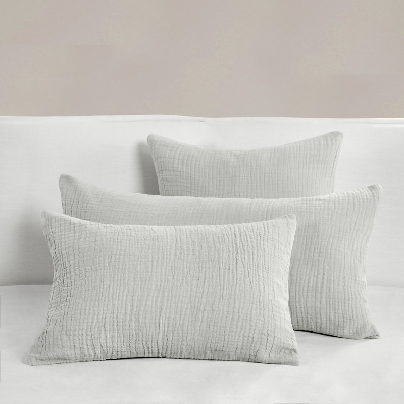 Daila Solid Color Linen Blend Sham, Euro, Gray