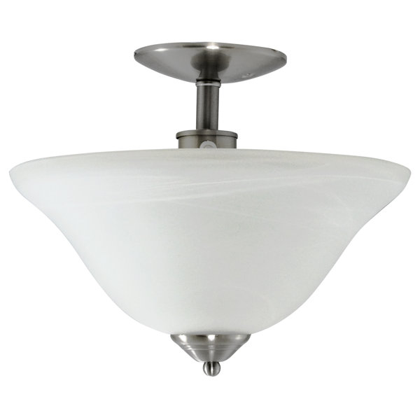 EfficientLighting Glass Semi Flush Mount | Wayfair