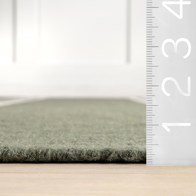 Double Striped Wool Area Rug, Rectangle 7'6" x 9'6"
