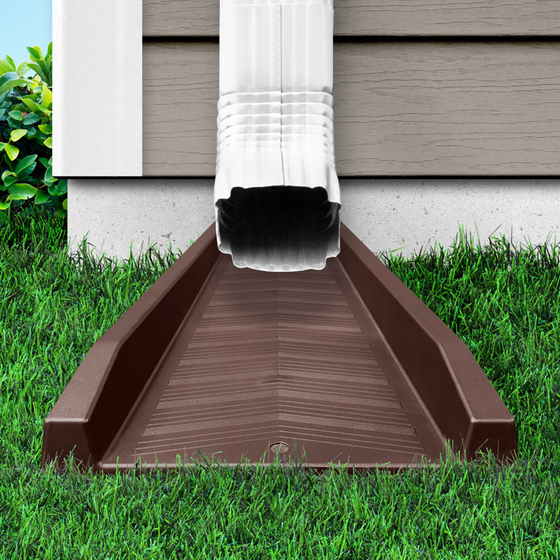 Master Mark Splash Block Plastic Downspout Extensions, Brown