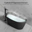 Baignoire de trempage autoportante noire en acrylique 66,5 "x 31,5" avec trop-plein et bonde escamotable pour salle de bain MonBlari-127381456-132934573