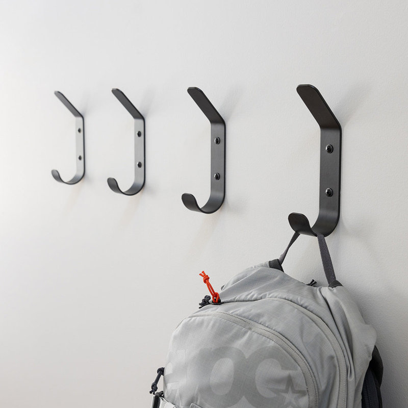 Crozet Multipurpose Wall Hooks | 4-Pack | Black