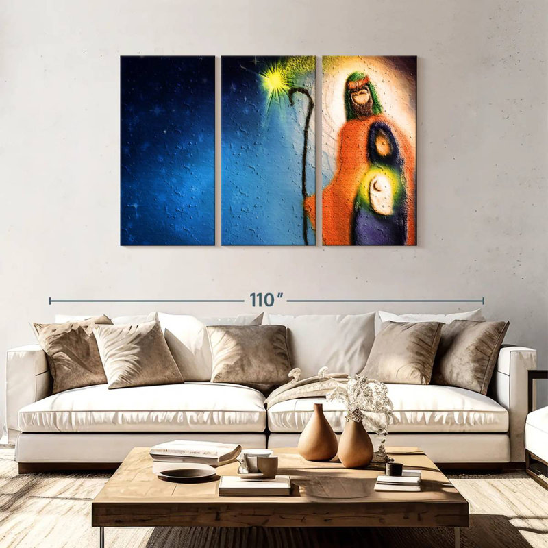 Lelend Abstract Nativity Scene, 48" H x 74" W