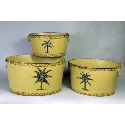 Huron 3-Piece Metal Pot Planter Set