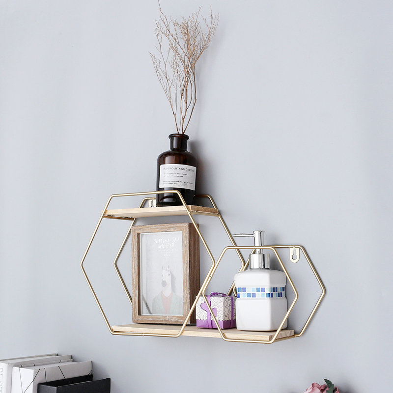 Étagère hexagonale à 2 niveaux Perdomo